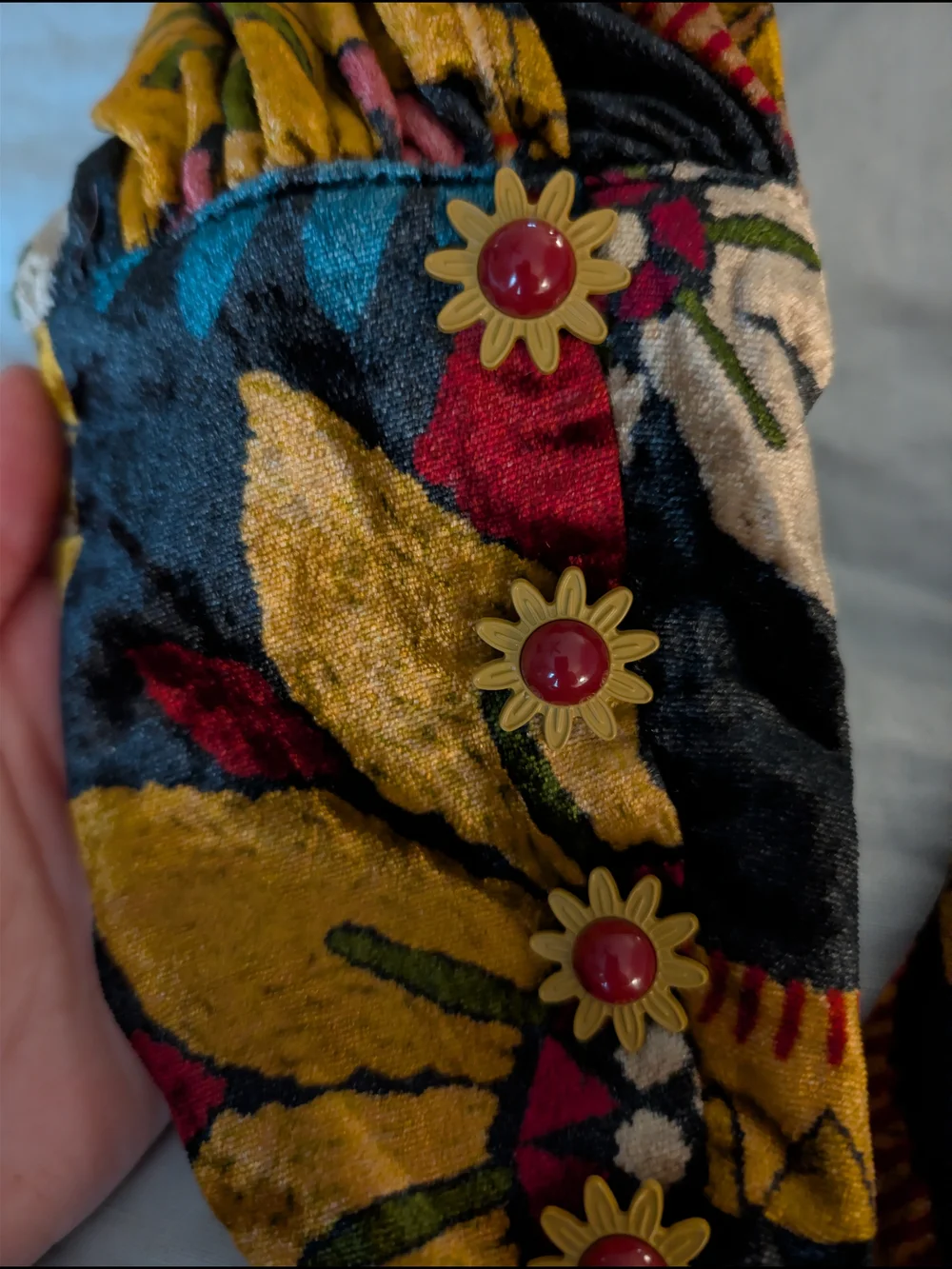 NWT Farm Rio Macaw Ballet Velvet Mini Dress - XS Long Sleeve Mock Neck - Picture 4 of 10